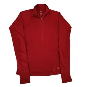 MEC red half zip base layer top small